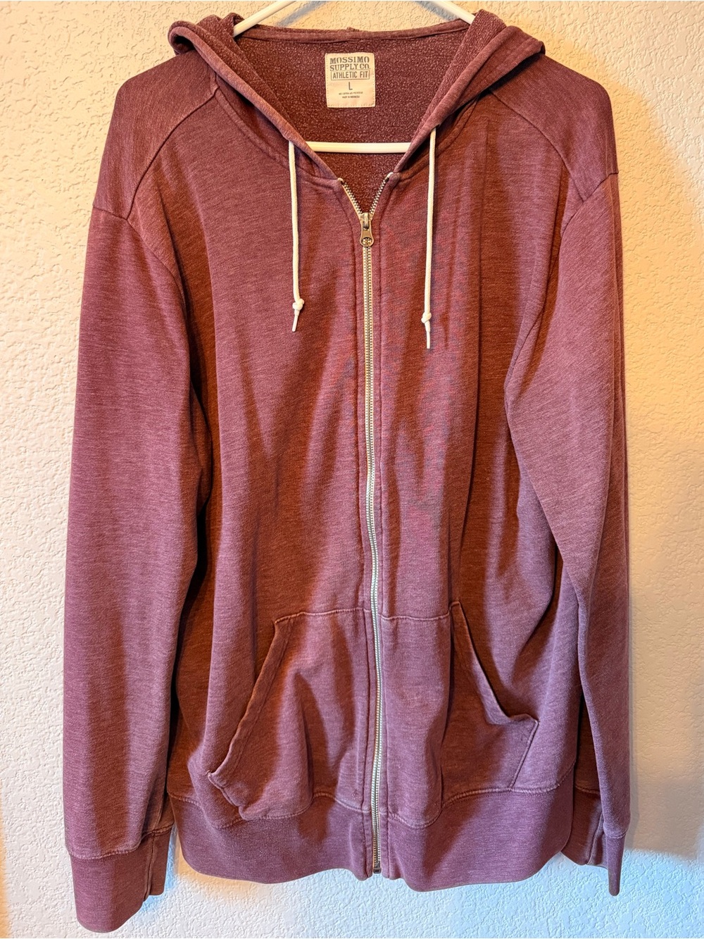 Mossimo Supply Co. Mens Maroon Zip-Up Hoodie